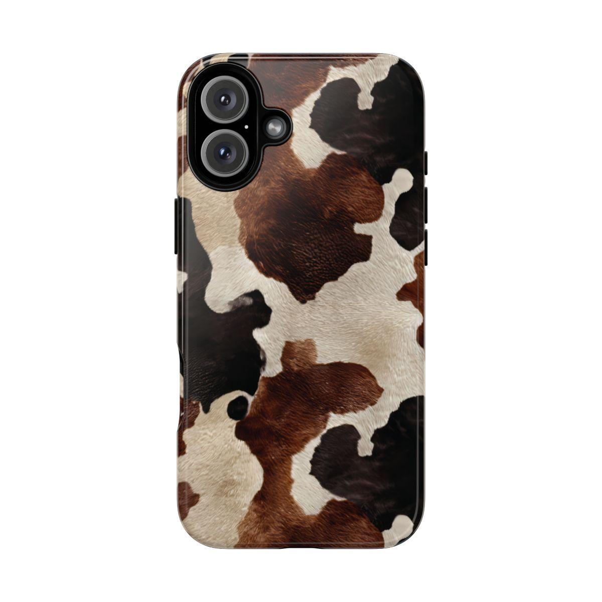 Brown Black Cowhide Tough Case
