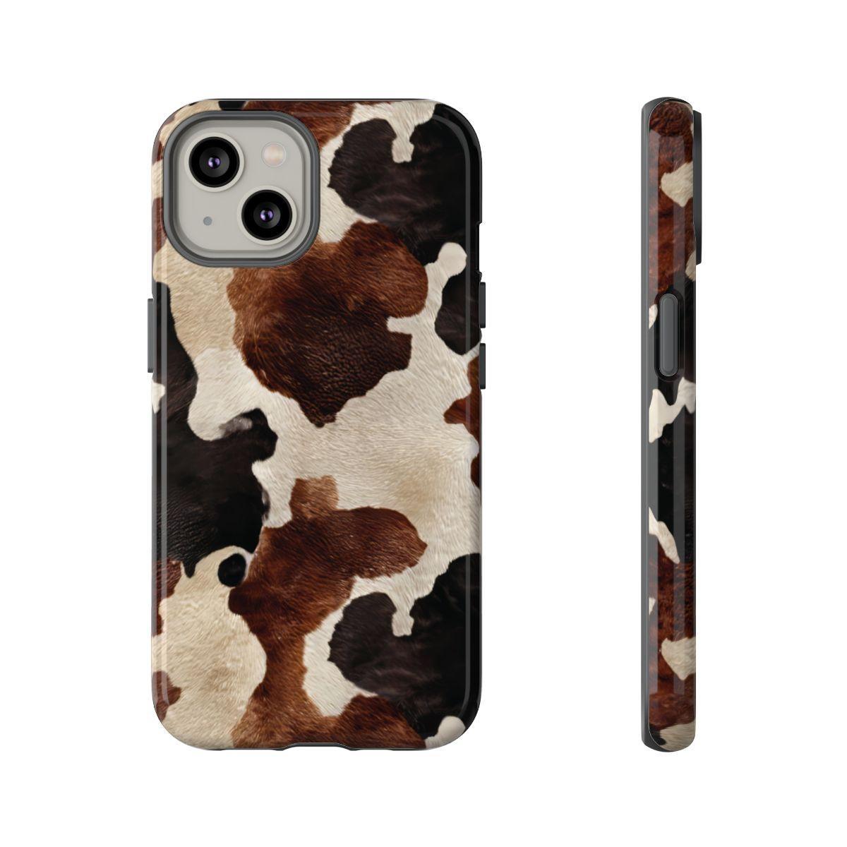 Brown Black Cowhide Tough Case