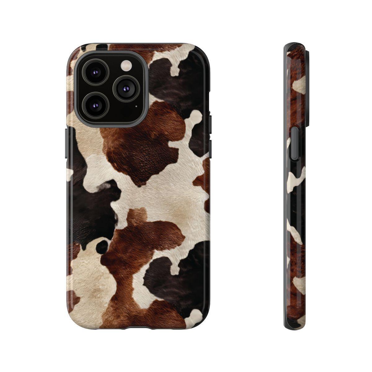 Brown Black Cowhide Tough Case