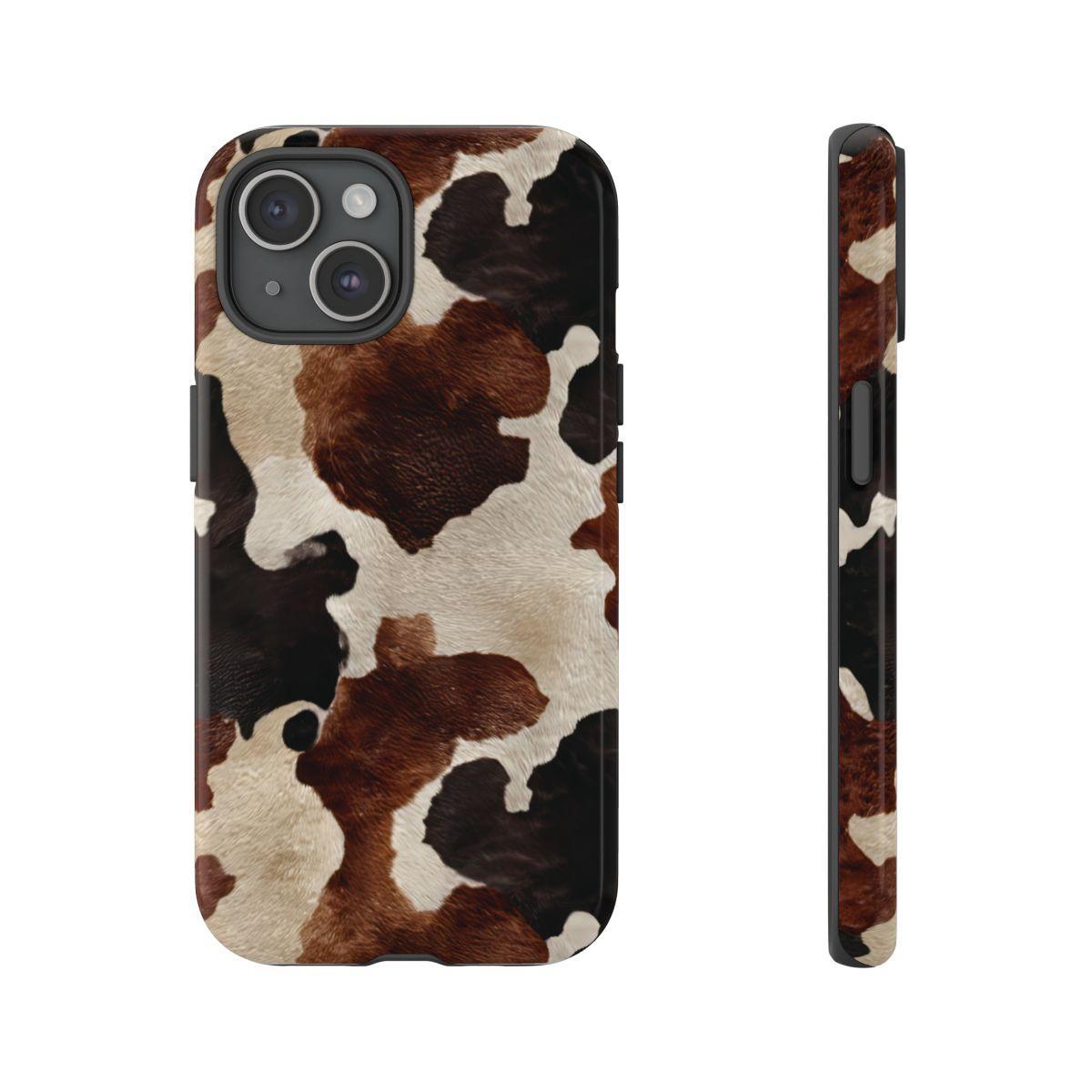 Brown Black Cowhide Tough Case