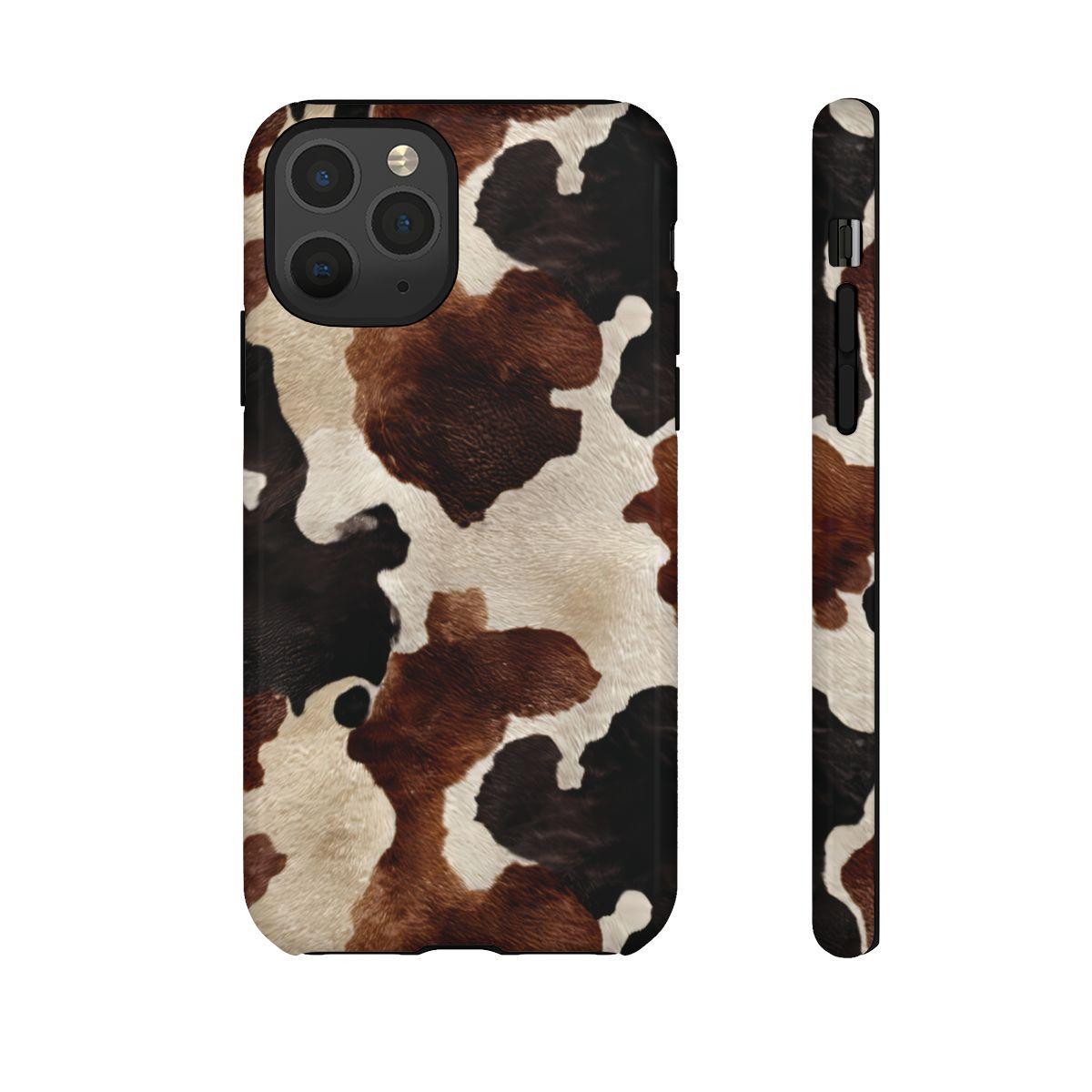 Brown Black Cowhide Tough Case
