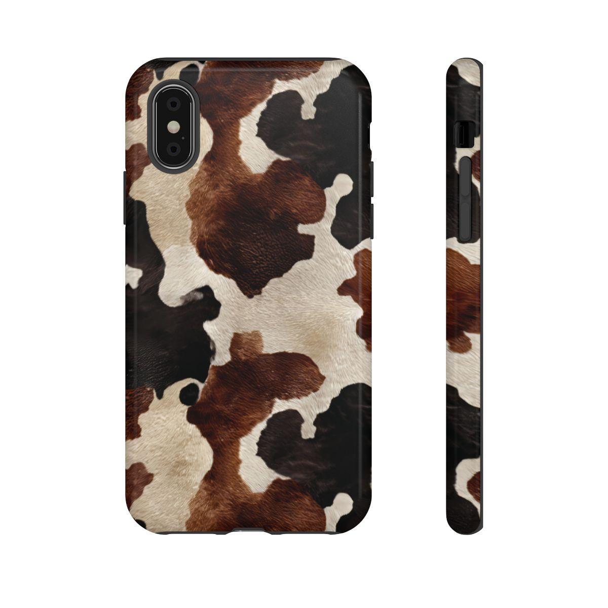 Brown Black Cowhide Tough Case