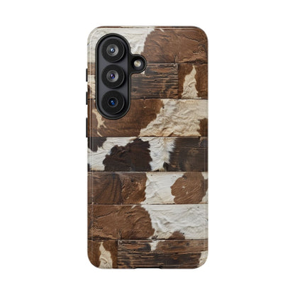 Brown Wooden Cowhide Tough Case