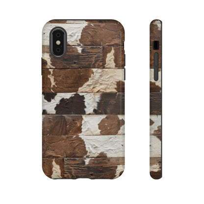 Brown Wooden Cowhide Tough Case