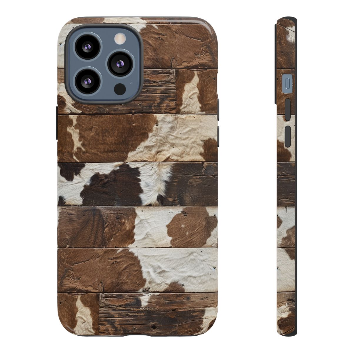 Brown Wooden Cowhide Tough Case