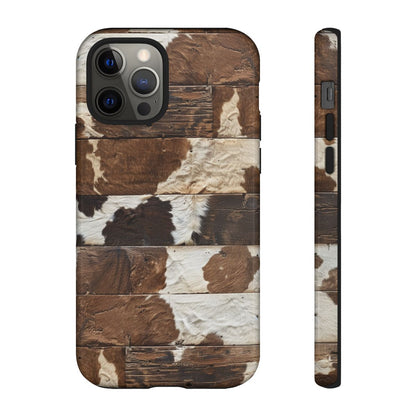 Brown Wooden Cowhide Tough Case