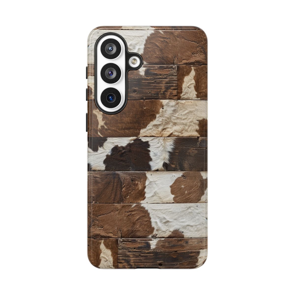 Brown Wooden Cowhide Tough Case