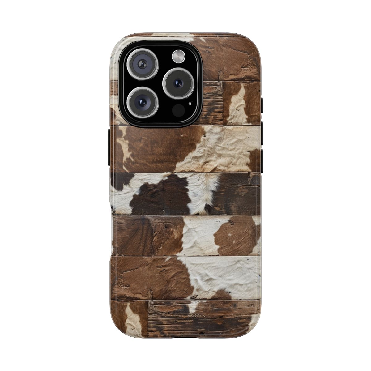 Brown Wooden Cowhide Tough Case