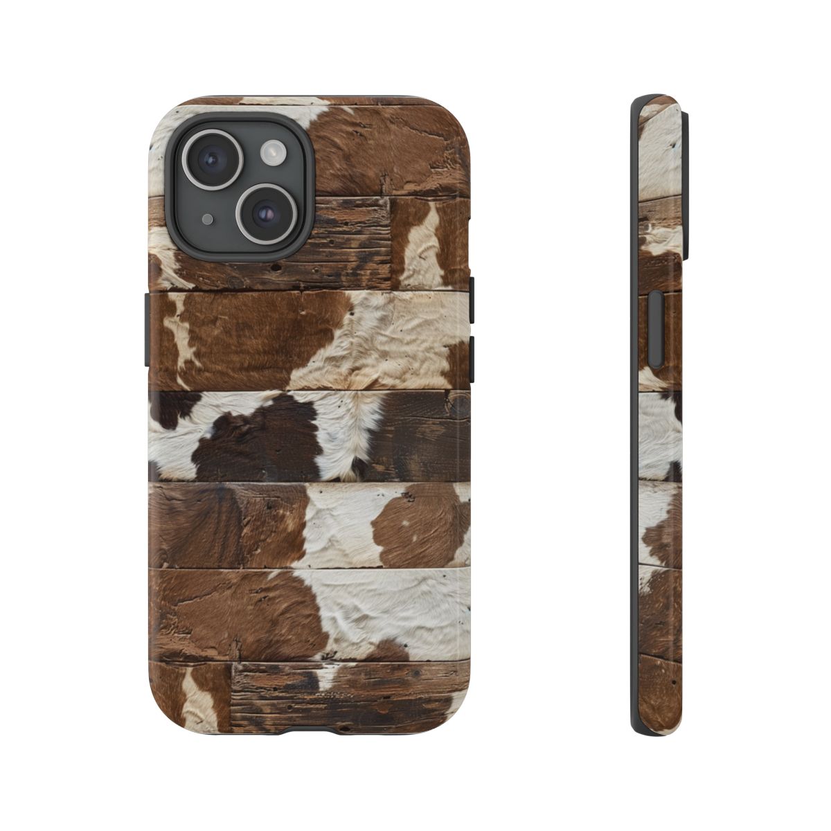 Brown Wooden Cowhide Tough Case