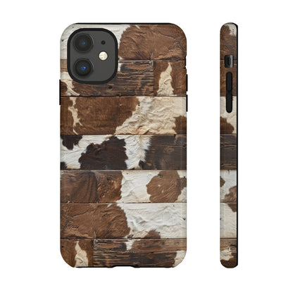 Brown Wooden Cowhide Tough Case