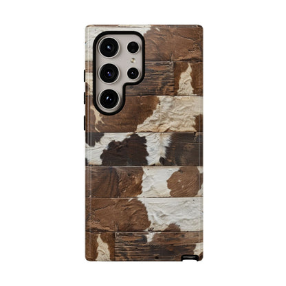 Brown Wooden Cowhide Tough Case