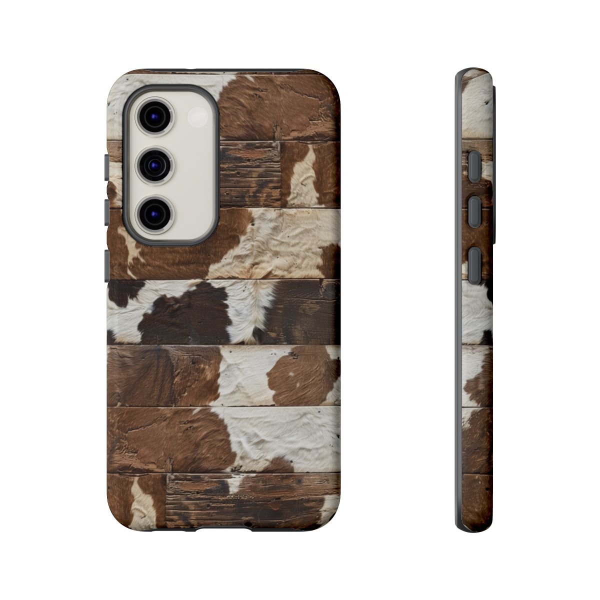 Brown Wooden Cowhide Tough Case
