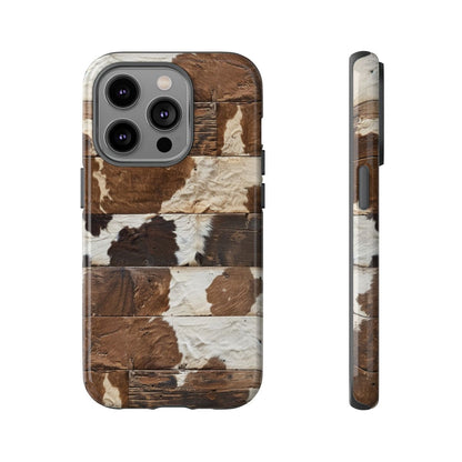 Brown Wooden Cowhide Tough Case