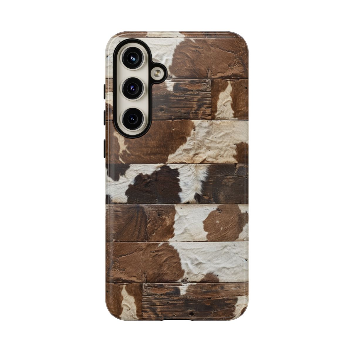 Brown Wooden Cowhide Tough Case