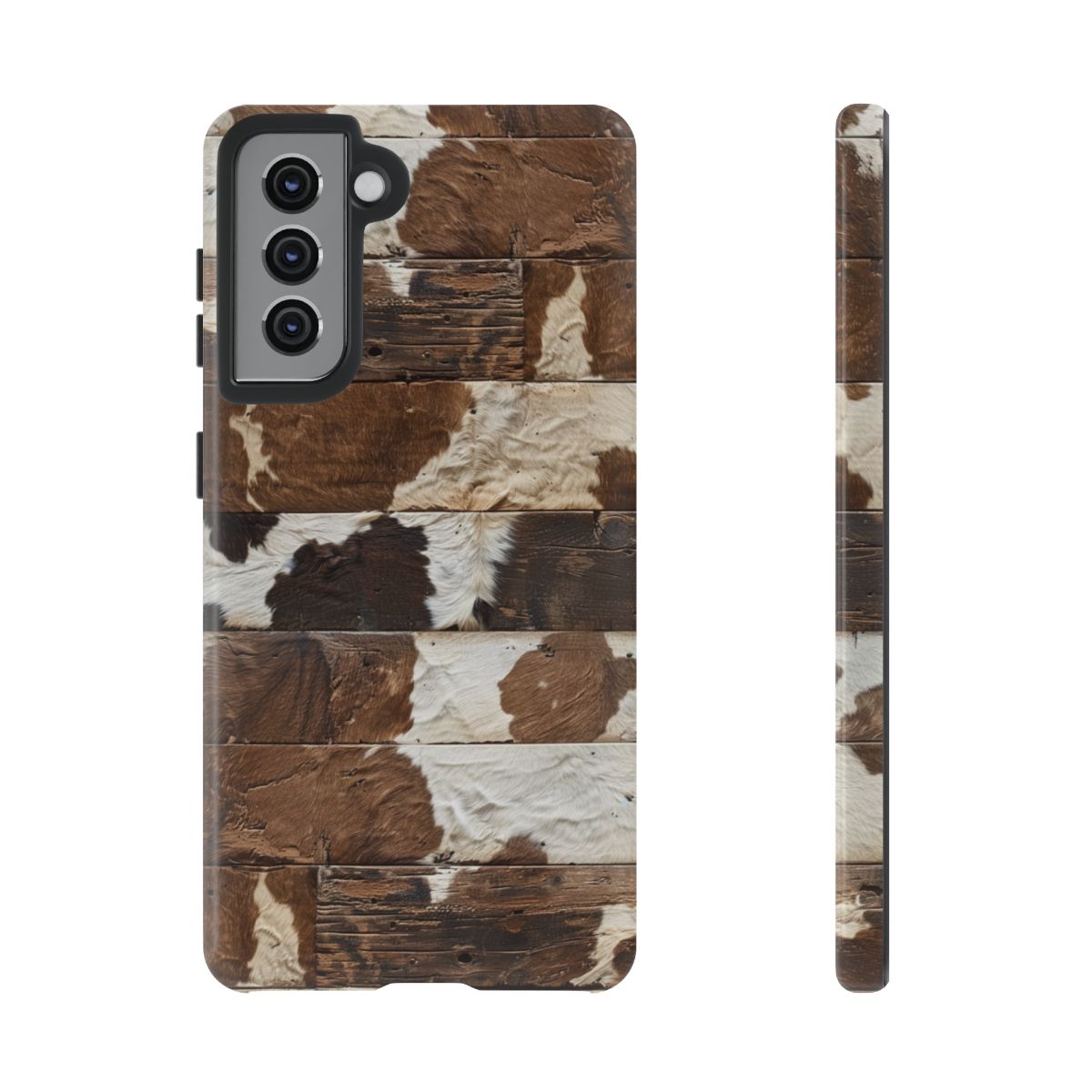 Brown Wooden Cowhide Tough Case