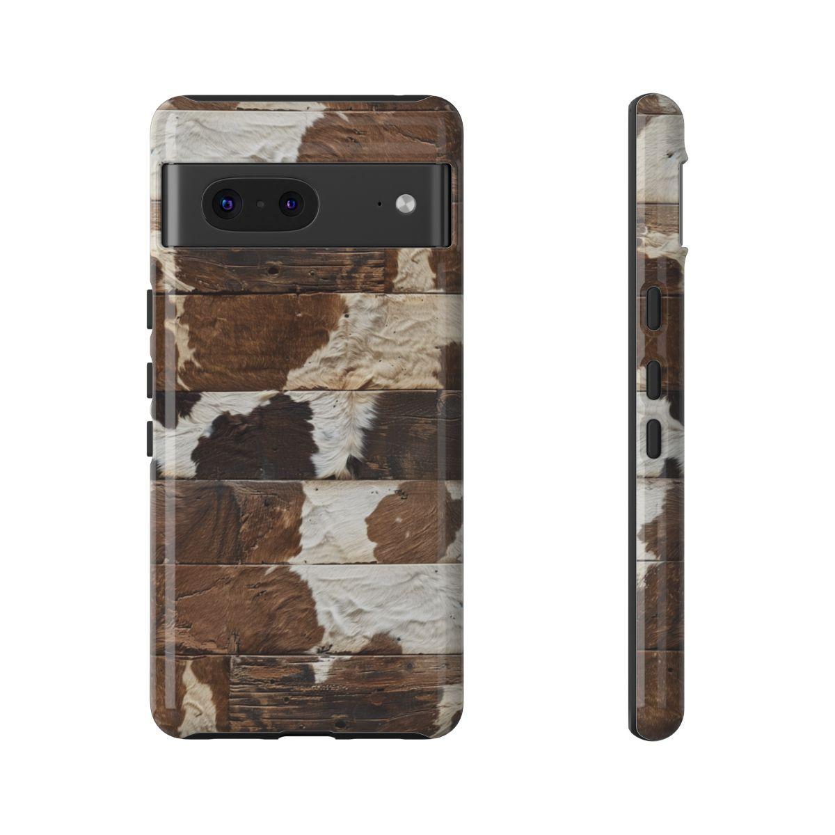 Brown Wooden Cowhide Tough Case