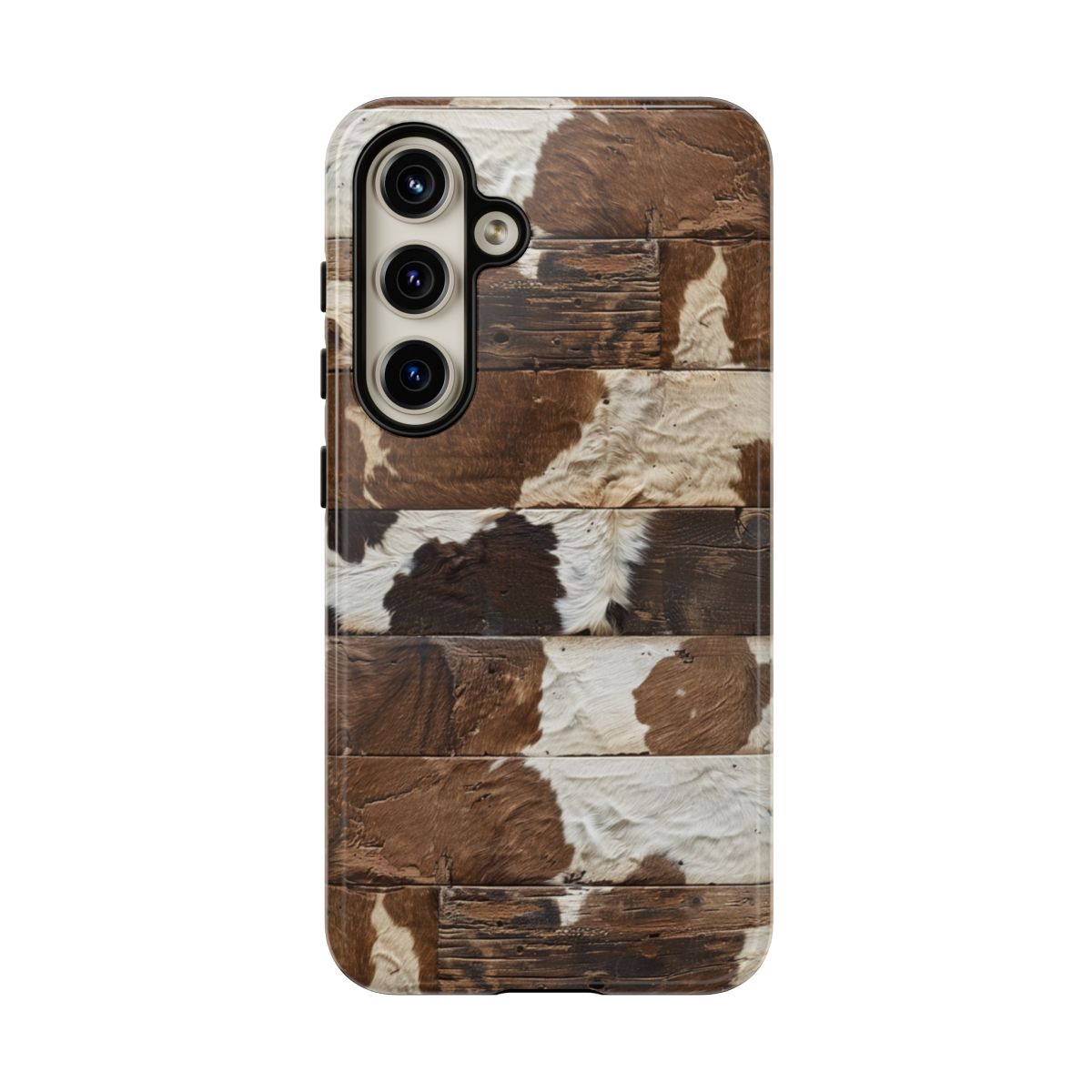 Brown Wooden Cowhide Tough Case