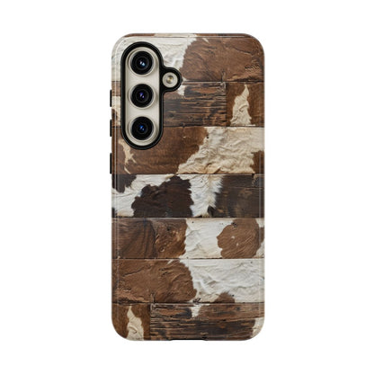 Brown Wooden Cowhide Tough Case