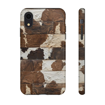 Brown Wooden Cowhide Tough Case