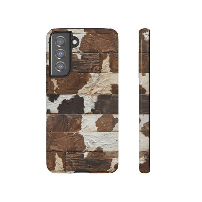 Brown Wooden Cowhide Tough Case