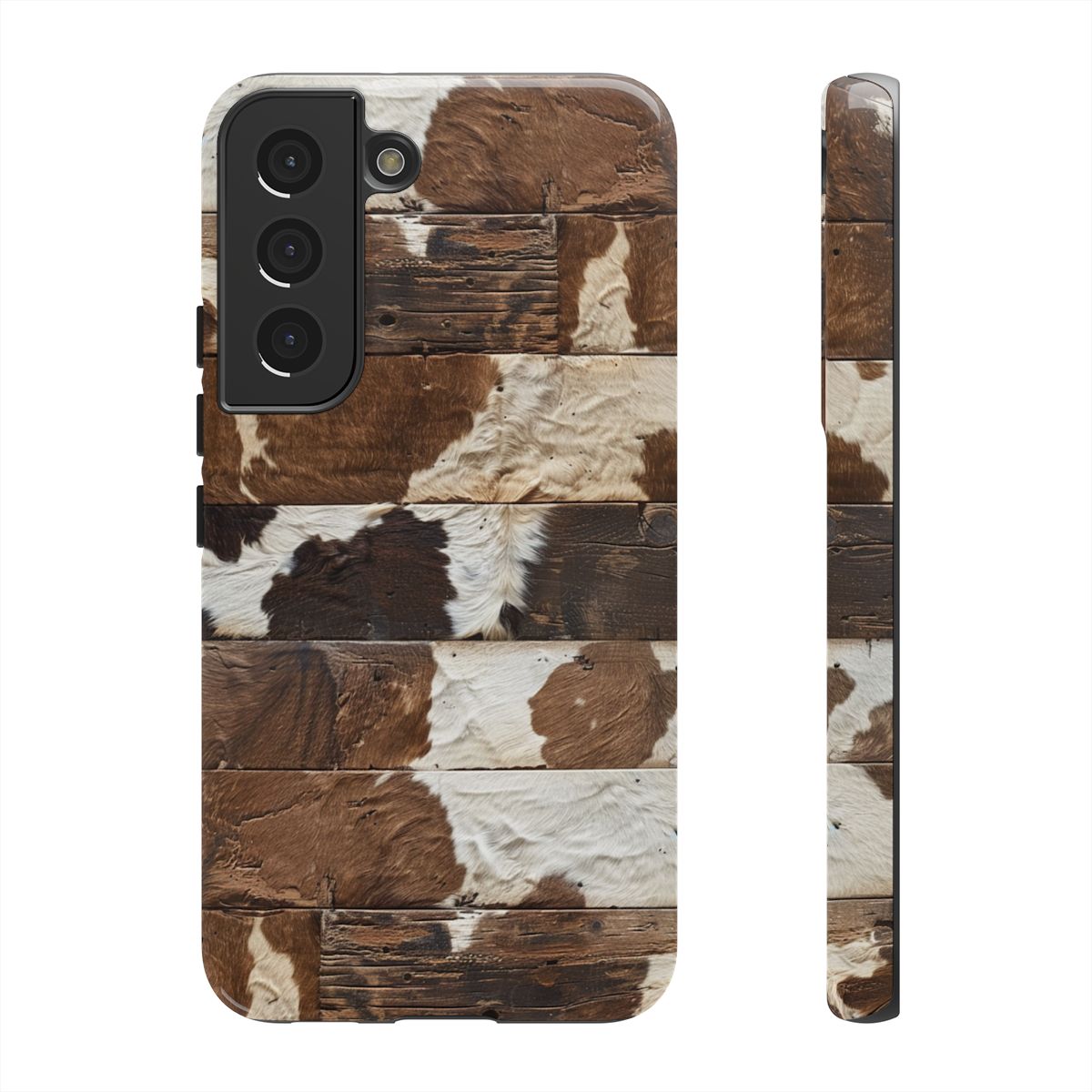 Brown Wooden Cowhide Tough Case