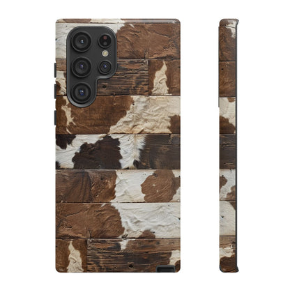 Brown Wooden Cowhide Tough Case