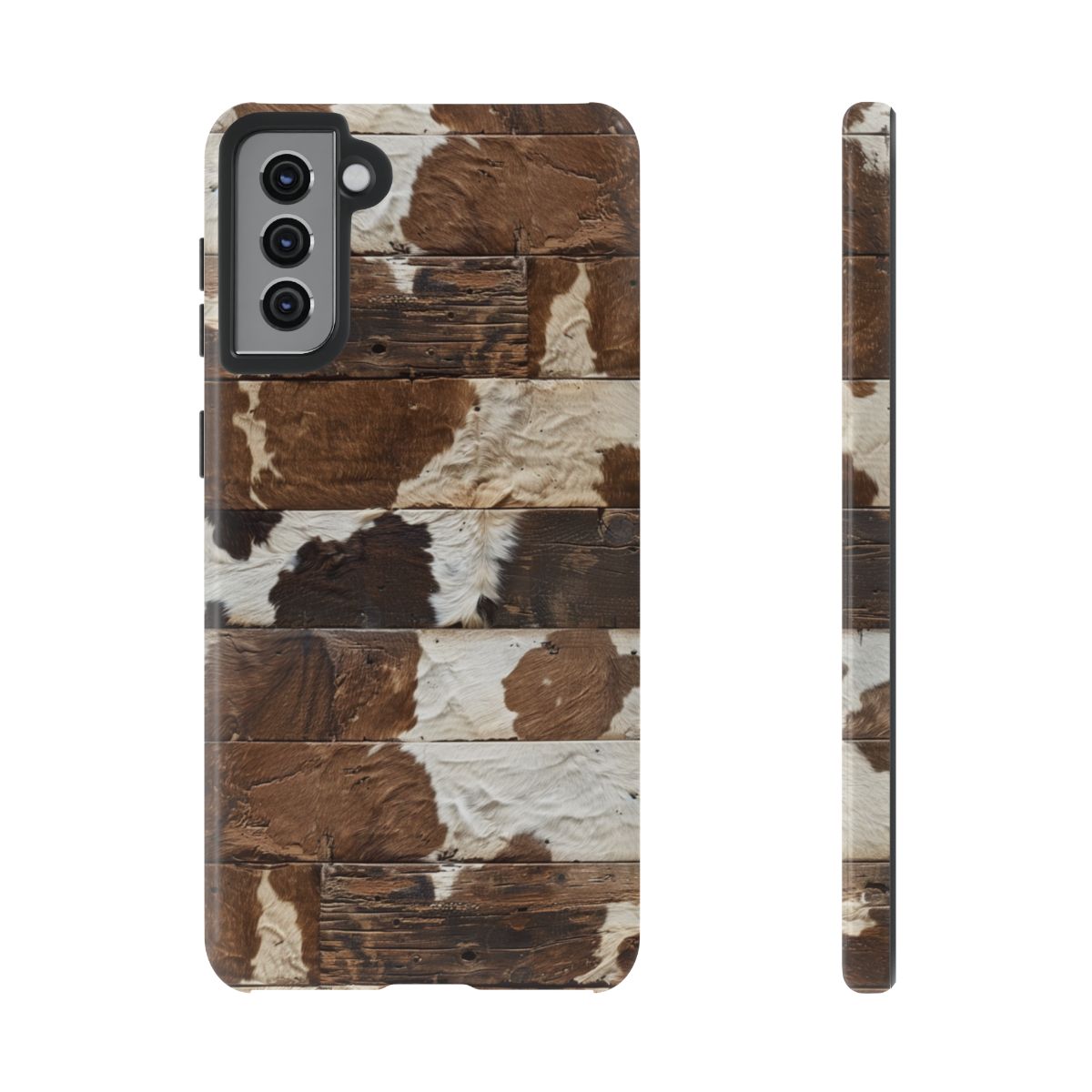 Brown Wooden Cowhide Tough Case