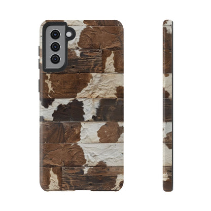 Brown Wooden Cowhide Tough Case