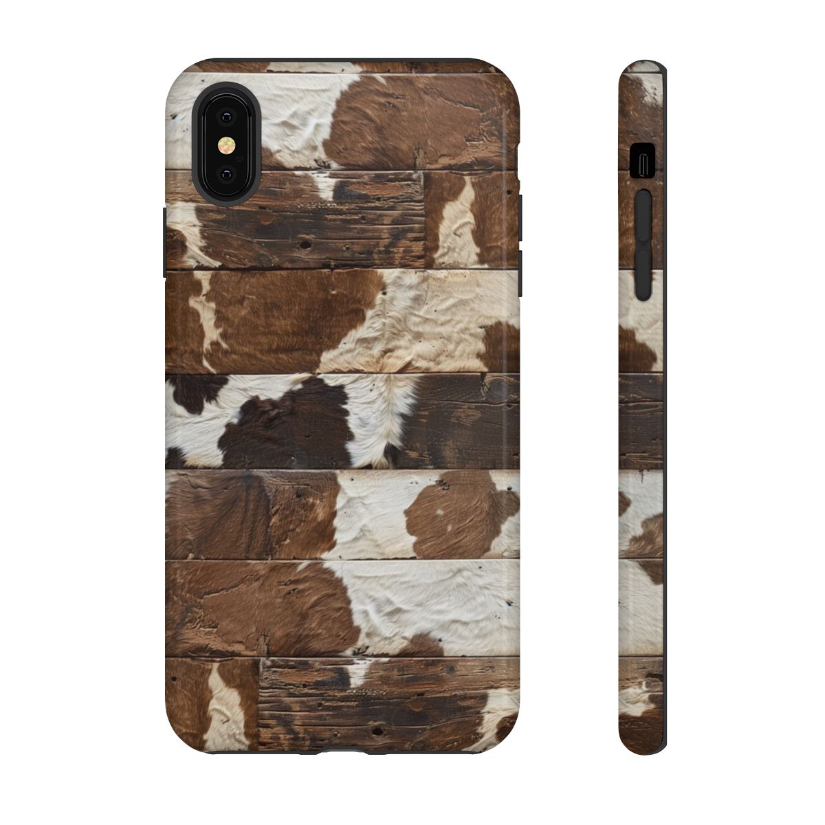 Brown Wooden Cowhide Tough Case