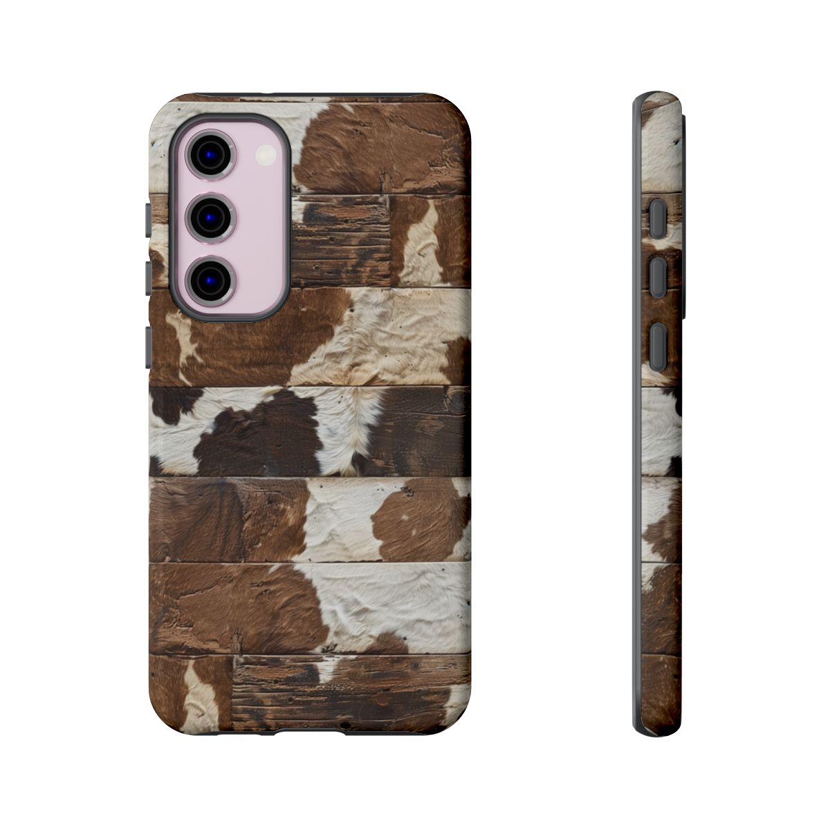 Brown Wooden Cowhide Tough Case