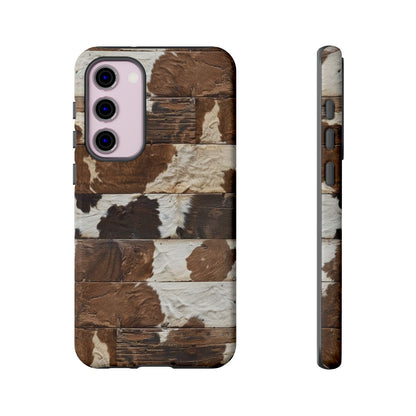 Brown Wooden Cowhide Tough Case