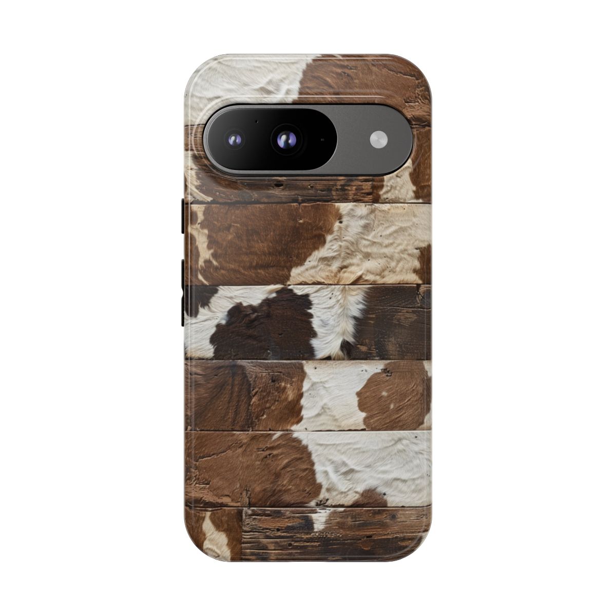 Brown Wooden Cowhide Tough Case