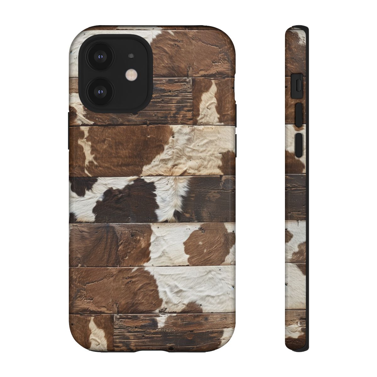 Brown Wooden Cowhide Tough Case
