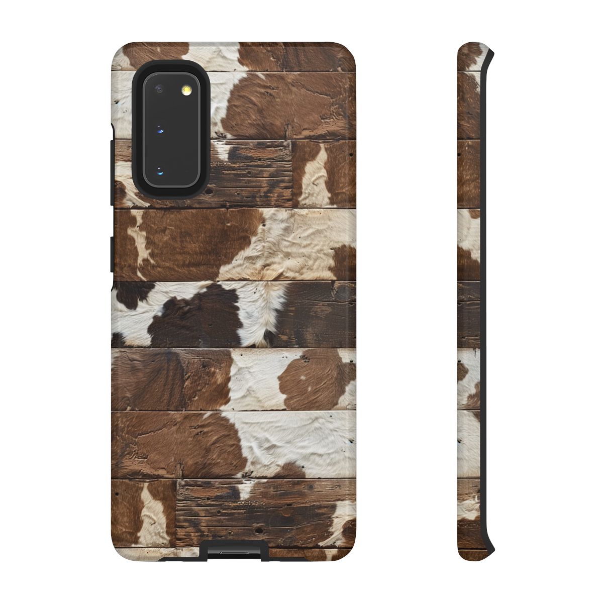 Brown Wooden Cowhide Tough Case