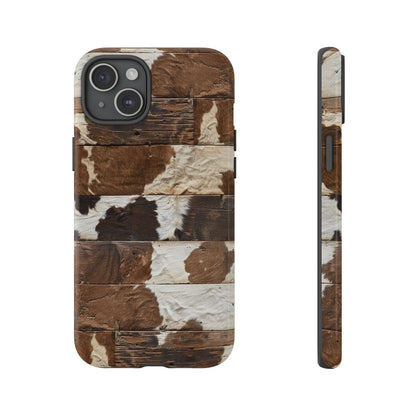 Brown Wooden Cowhide Tough Case