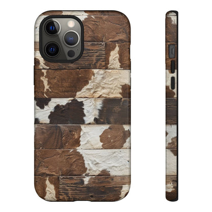Brown Wooden Cowhide Tough Case