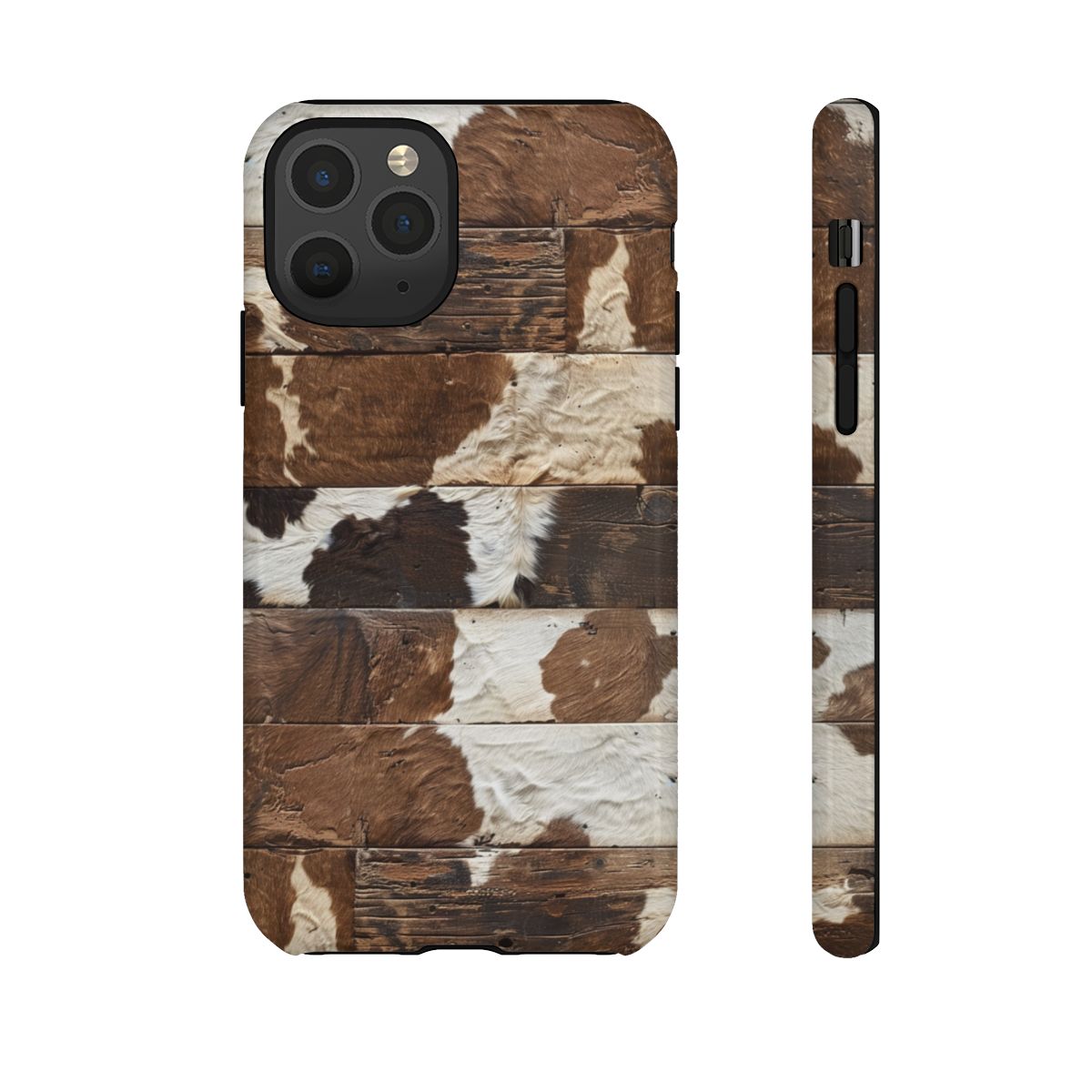 Brown Wooden Cowhide Tough Case