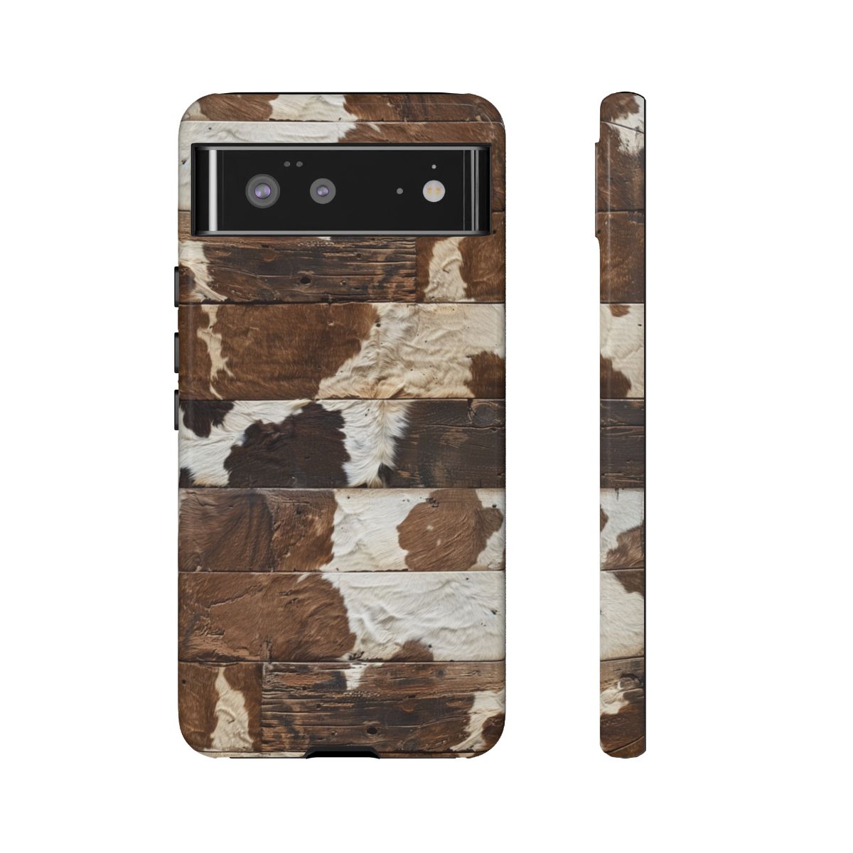 Brown Wooden Cowhide Tough Case