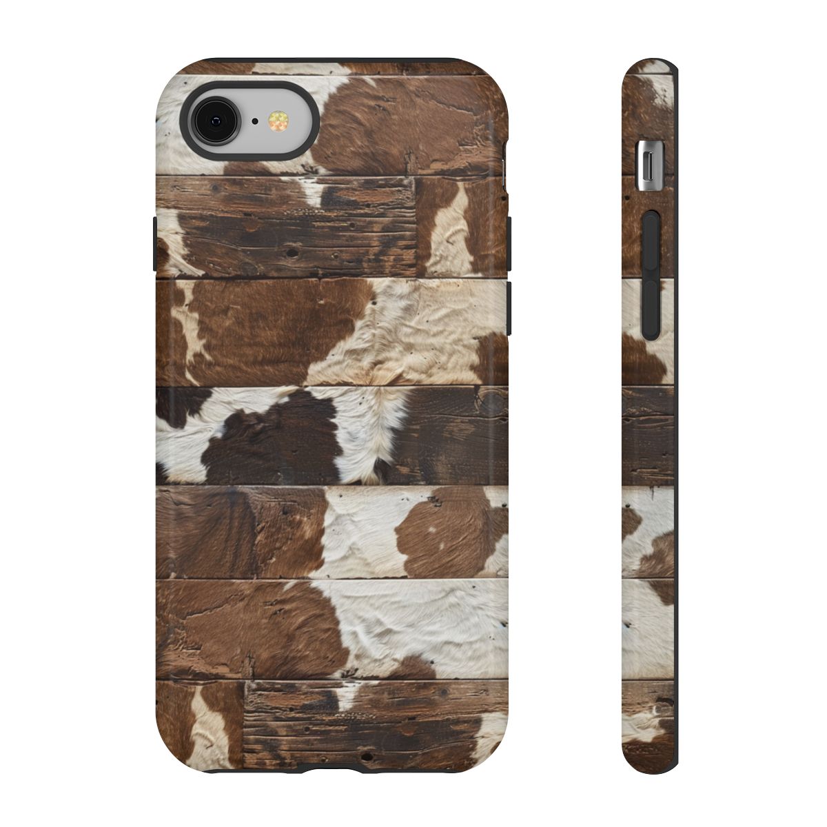 Brown Wooden Cowhide Tough Case