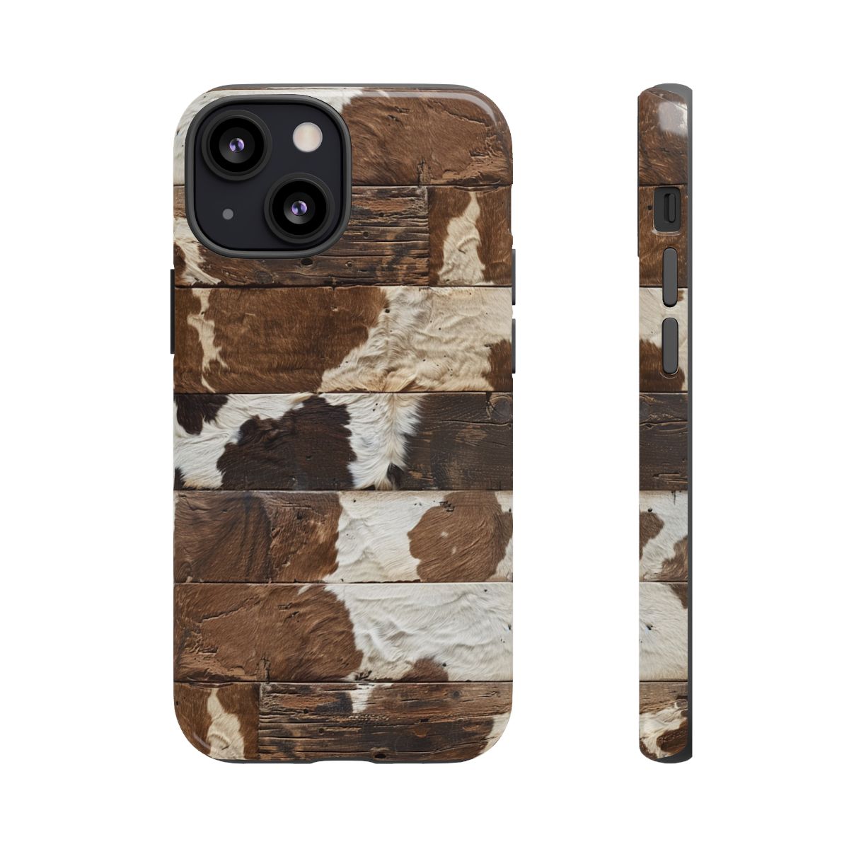 Brown Wooden Cowhide Tough Case