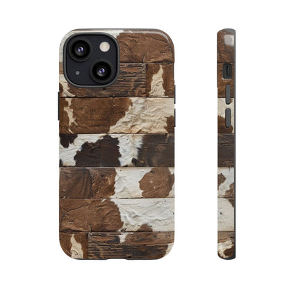 Brown Wooden Cowhide Tough Case