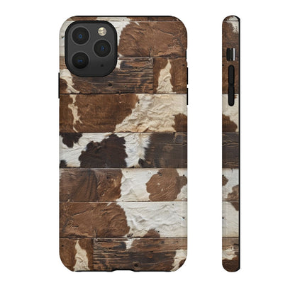 Brown Wooden Cowhide Tough Case