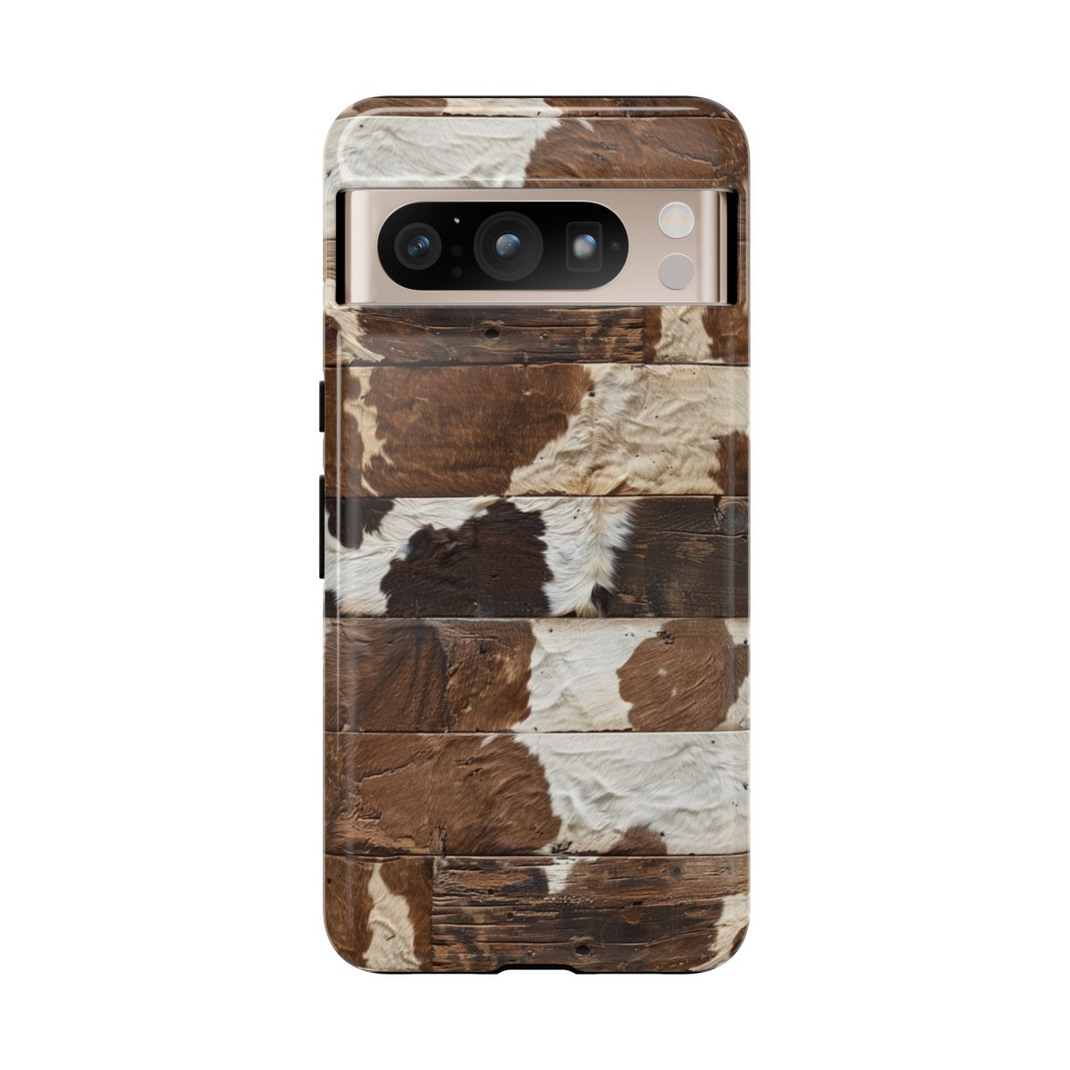Brown Wooden Cowhide Tough Case