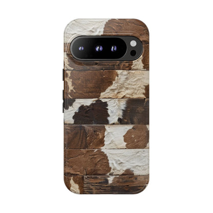 Brown Wooden Cowhide Tough Case