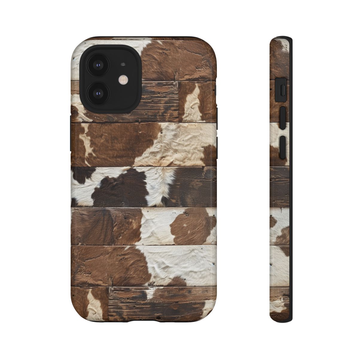 Brown Wooden Cowhide Tough Case