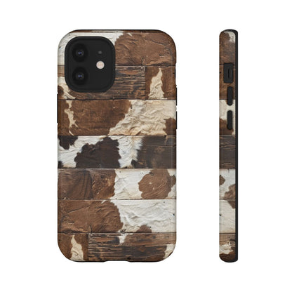 Brown Wooden Cowhide Tough Case
