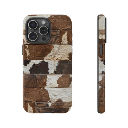 Brown Wooden Cowhide Tough Case