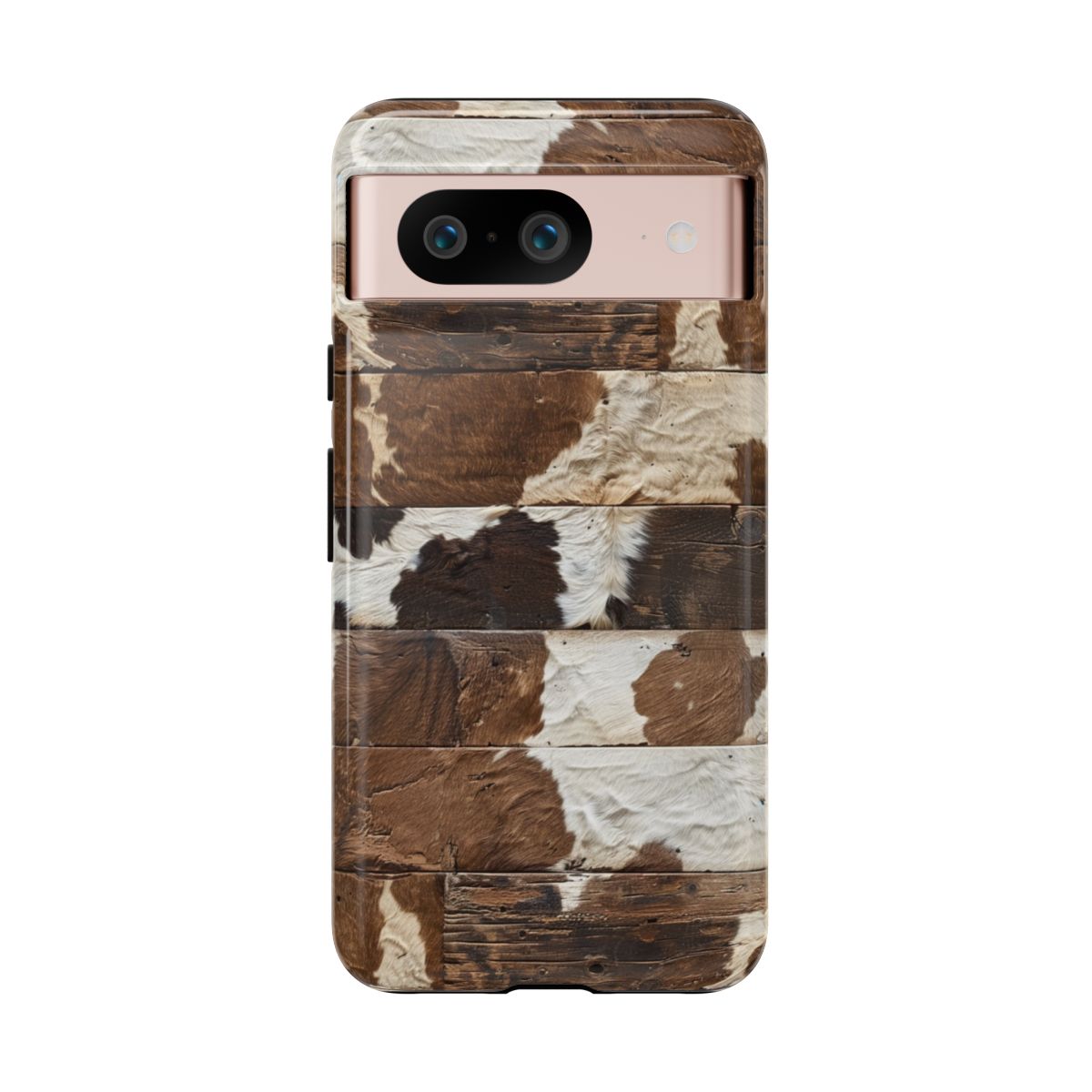 Brown Wooden Cowhide Tough Case