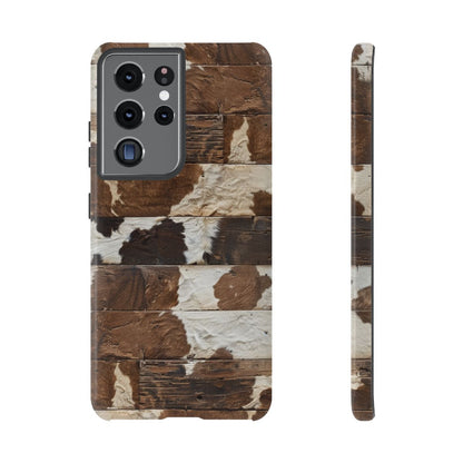 Brown Wooden Cowhide Tough Case