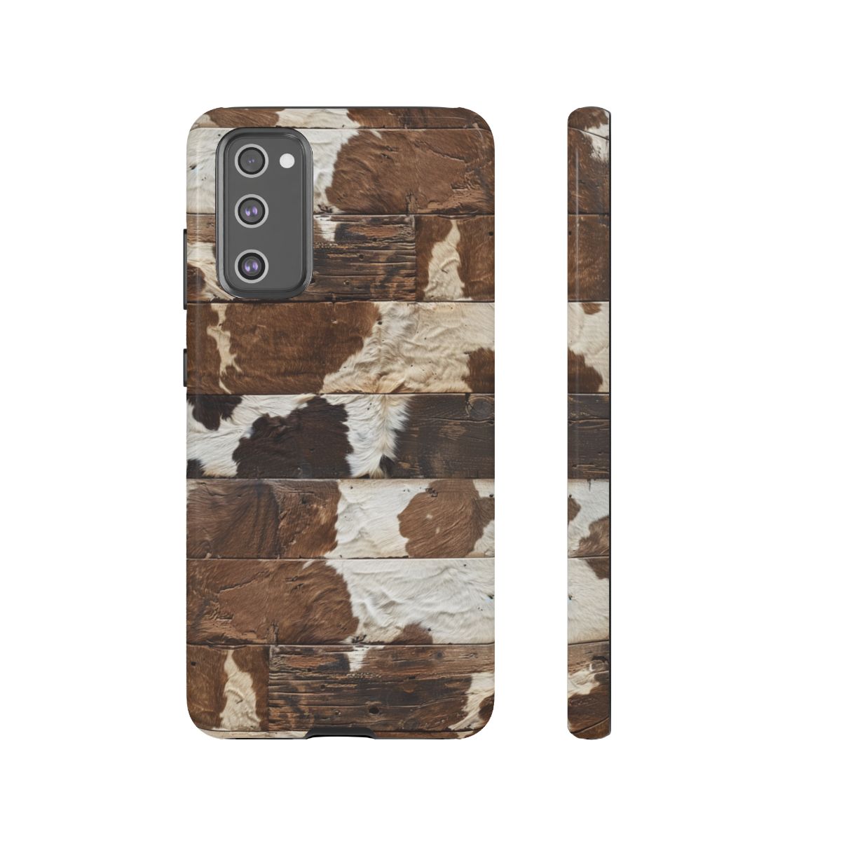 Brown Wooden Cowhide Tough Case